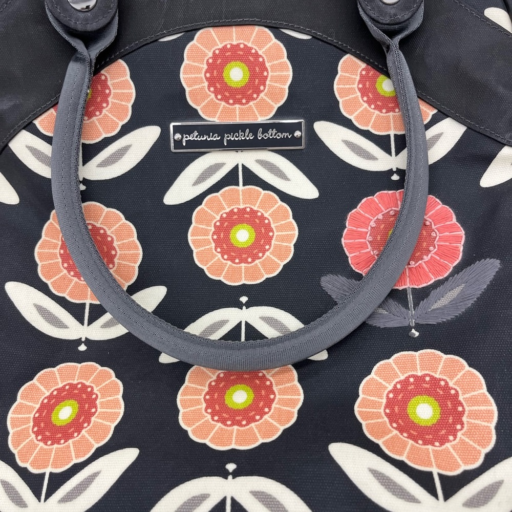 Petunia Pickle Bottom Peach Happiness Hamburger Tote/ Diaper Bag.